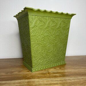 Vintage Mid Century MAX KLEIN Avocado Green Plastic Waste Basket Trash Can